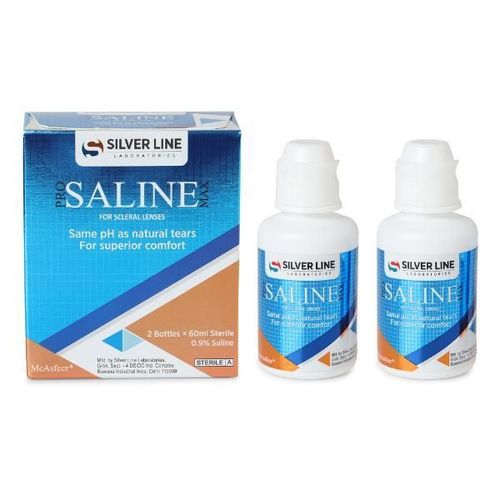 Silver Line Pro Saline Max Scleral Lens Solution (Pack of 2 x 60 ml)