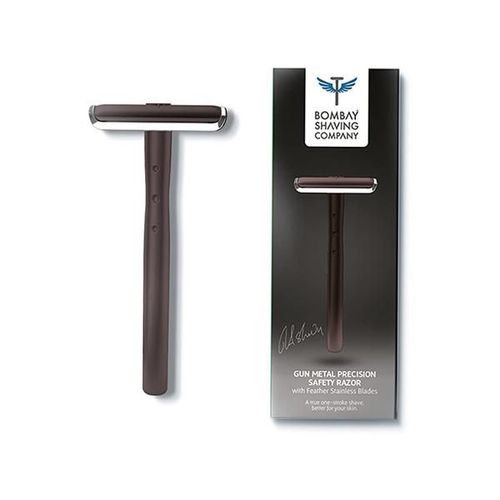 Bombay Shaving Companygun Metal Precision Safety Razor (with 5 Platinum Coated Feather Blades) 300 gm