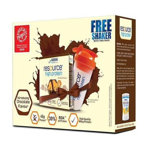 Nestle Resource High Protein Powder - Chocolate Flavour 400 gm (Refill Pack)
