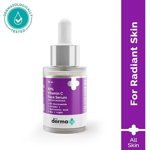 The Derma Co. 10 Percent Vitamin C Face Serum for Skin Radiance Day + Night 30 ml