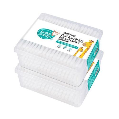Buddsbuddy 100% Pure Cotton Buds Regular Ear Tips (Pack of 2 x 200's)