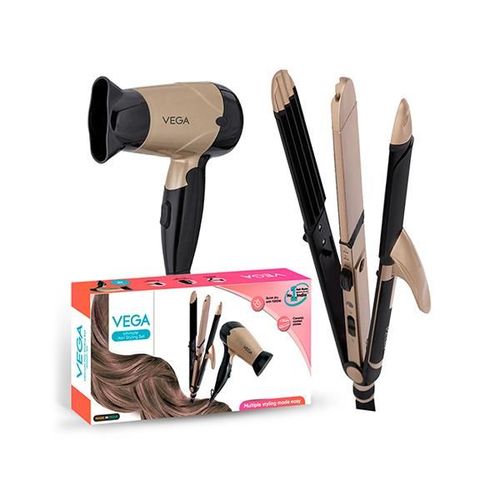 Vega Hair Dryer and Straightener Combo 3 In 1 Hair Styler and Insta Glam Hair Dryer for Women, VGGP-10 1's
