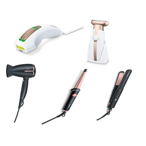 Beurer Women's Gift Kit (Hair Dryer + Hair Straightener + Curling Tongs + Lady Shaver + Hair Remover)