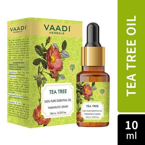 Vaadi Herbals Tea Tree 100% Pure Essential Oil Therapeutic Grade - Reduces Acne, Prevents Dandruff & Hairfall 10ml