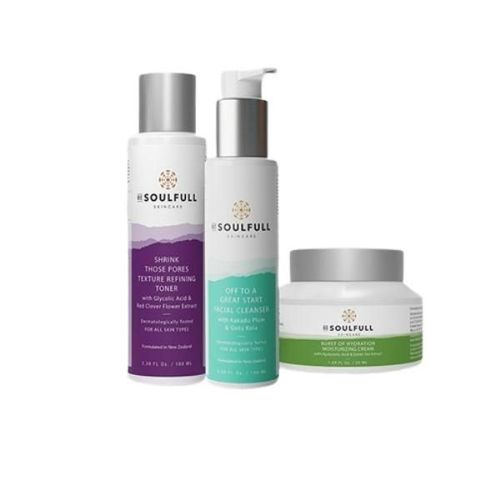 Be Soulfull Daily Regime Kit (Shrink Those Pores Texture Refining Toner 100 ml + Off To A Great Start Facial Cleanser 100 ml + Burst of Hydration Moisturizing Cream 50 m)