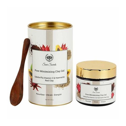 Seer Secrets Pore Minimizing Clay Gel - Sabdariffa, Vitamin C & Haematite Red Clay Mask 40 gm