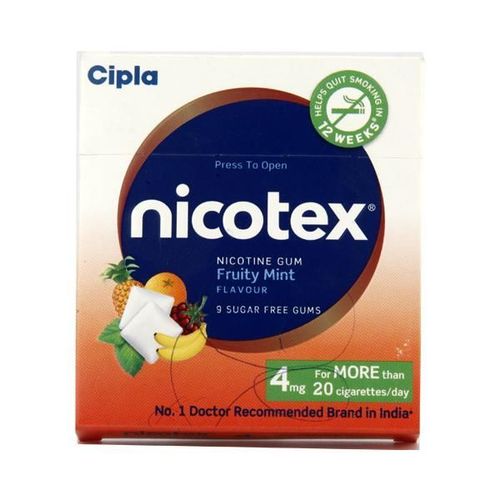 Nicotex Fruity Mint Flavour Sugar Free 4mg Gum 9'S