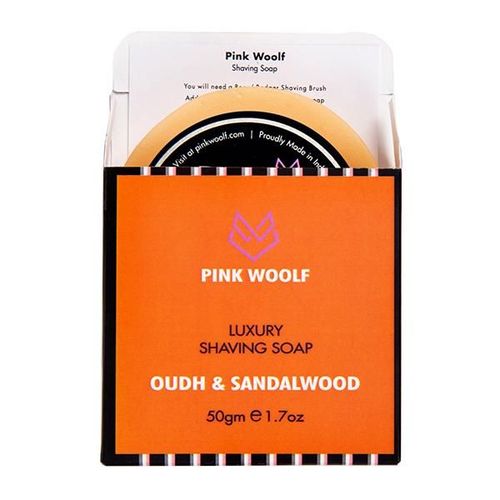 Pink Woolf Luxury Shaving Soap - Oudh & Sandalwood (Refill) 50 gm
