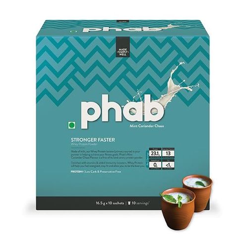Phab Whey Protein Powder Sachet - Mint Coriander Chaas Flavour