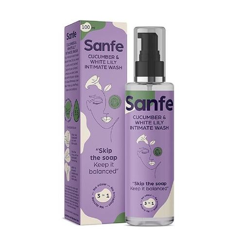 Sanfe 3 in 1 Intimate Wash - Cucumber & White Lily 100 ml