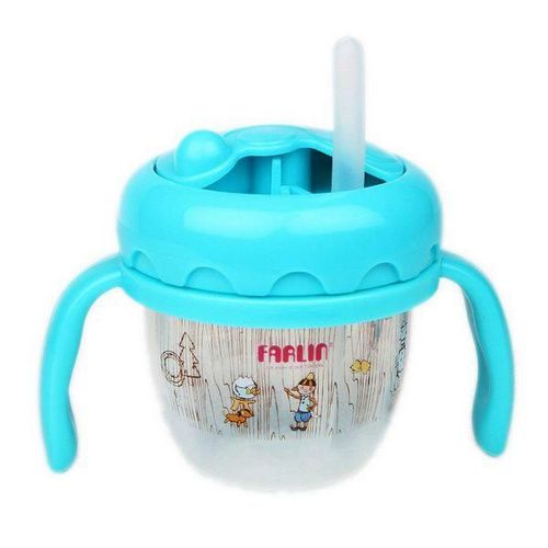 Farlin Gulu Gulu Straw Drinking Cup - Blue 120's