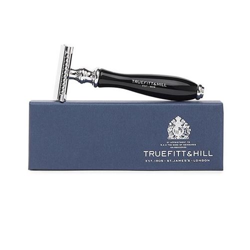 Truefitt and Hill Faux Ebony Double Edge Safety Shaving Razor Chrome Wellington Essential Grooming Accessories For Men 1's