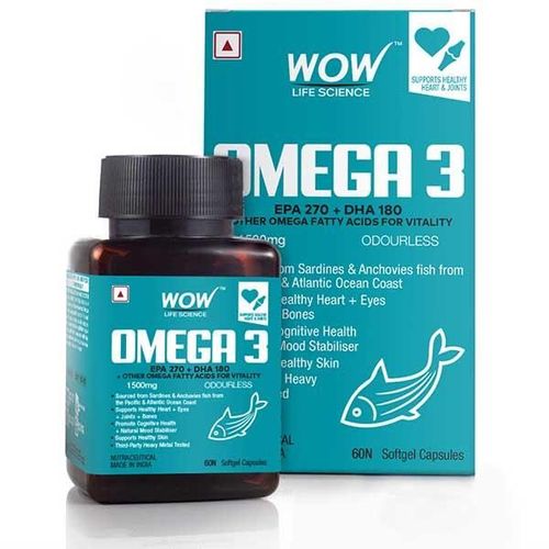 WOW Life Science 1500 mg Omega 3 Veg Capsule 60's
