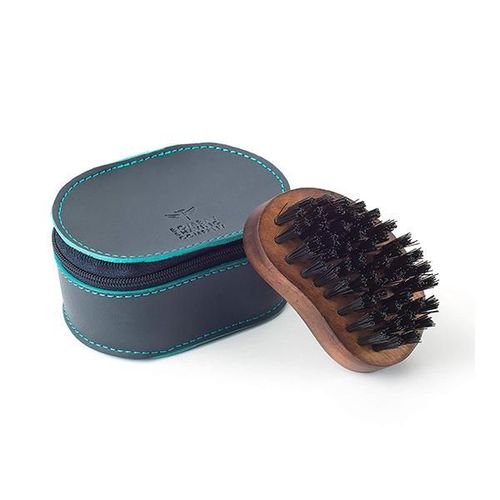 Bombay Shaving Company Pocket Size Beard Brush with Free Faux Leather Pouch