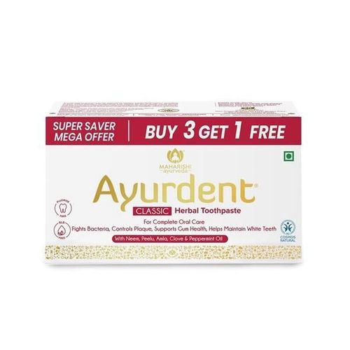 Maharishi Ayurveda Ayurdent Classic Herbal Toothpaste (Buy 3 x 75 ml Get 1 x 75 ml Free) 300 ml