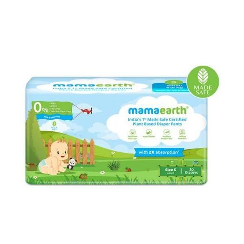 Mamaearth Plant-Based Diaper Pants for Babies - 4-6 kg (Size S - Diapers) 30's