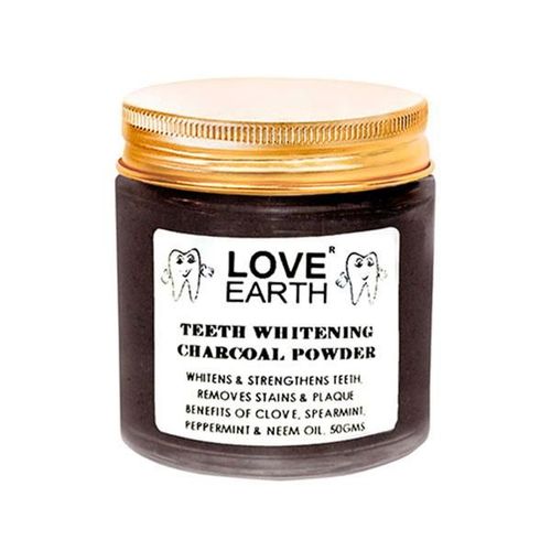 Love Earth Charcoal Teeth Whitening Powder With Peppermint & Neem Oil 50 gm