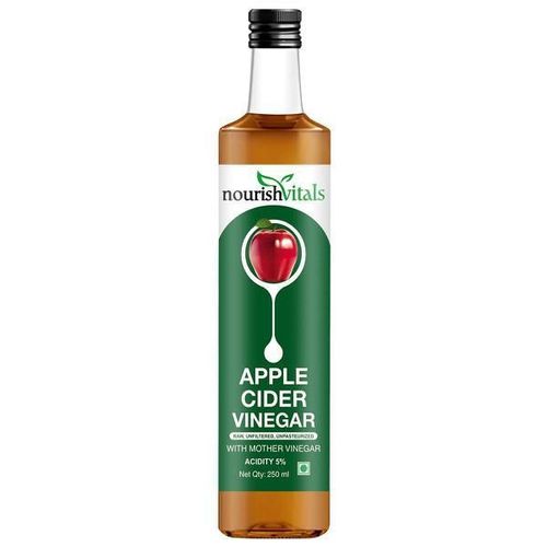 NourishVitals Apple Cider Vinegar with Mother Vinegar (Raw Unfiltered & Undiluted) 250 ml
