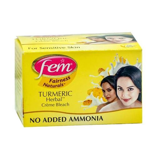 Fem Fairness Naturals Herbal Creme Bleach (Sensitive Skin) - Turmeric 24 gm