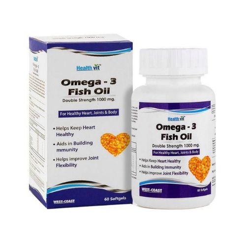 Healthvit Omega-3 Fish Oil 1000mg Double Strength 160mg EPA 120mg-Capsules 60's