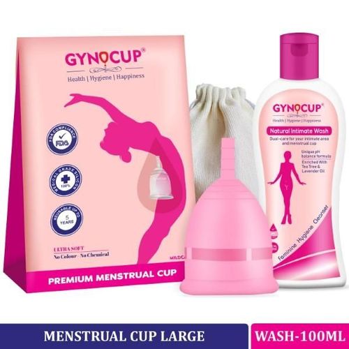 GynoCup Reusable Menstrual Cup - Large + Natural Menstrual Cup Wash Liquid 100 ml