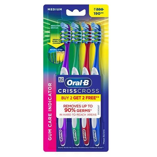 Oral-B Criss Cross Gum Care Toothbrush (Medium) 4's