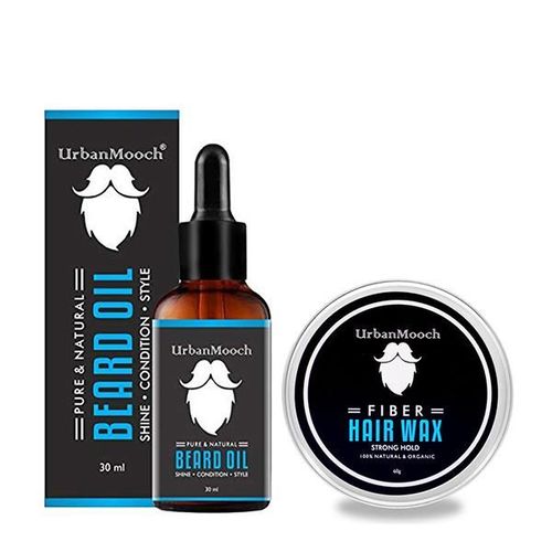 UrbanMooch Beard Oil 30 ml + Fiber Hair Wax 60 gm