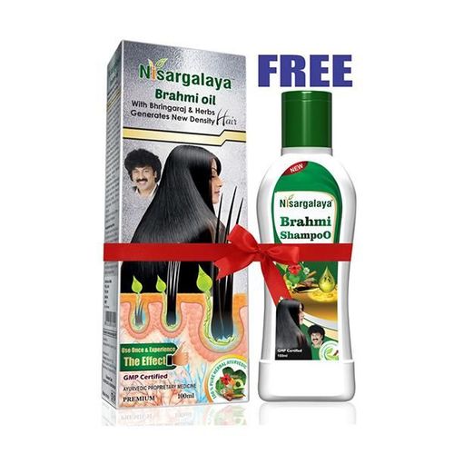 Nisargalaya Brahmi Hair Oil 100 ml + Brahmi Shampoo Free 100 ml