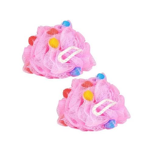 Vega Color Cube Fluffy Bath Sponge Loofah, Multicolor (VC2BA-3/7) 2's