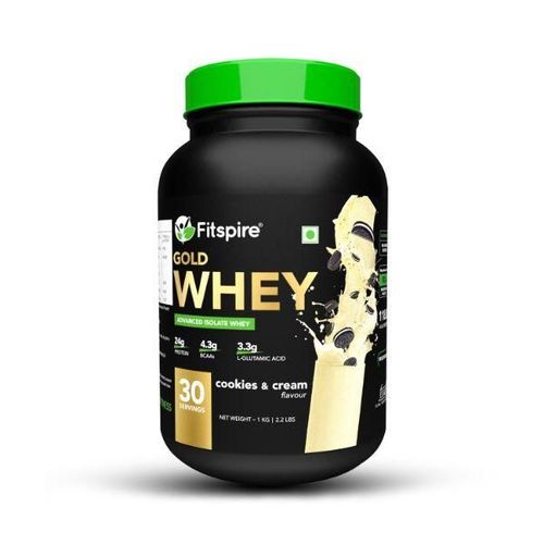 Fitspire Advanced Isolate Gold Whey Protein 1Kg 30 Servings Cookie and Cream 1's
