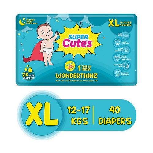 Super Cute's WonderThinz Pull-up Diaper - (XL) (12 - 17 kg) (Pack of 10 x 4's)
