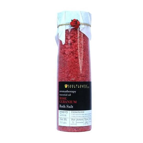 Soulflower Aroma Bath Salt - Rose Geranium 500 gm