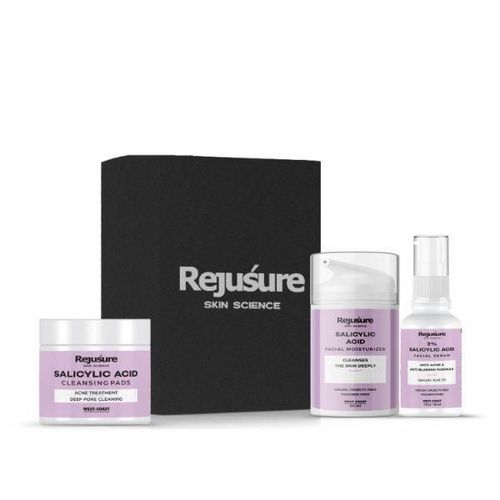 Rejusure Salicylic Acid Cleansing Pads 50's + Salicylic Acid Facial Moisturizer 50 ml + 2% Salicylic Acid Facial Serum 30 ml 1's