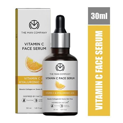 The Man Company Vitamin C Face Serum - Hyaluronic Acid Boosts Collagen Evens Skin Tone 30ml