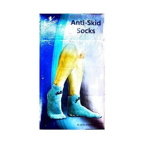 Flamingo Anti-Skid Diabetic Socks - Grey (OC - 2157) (U)