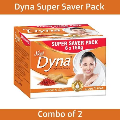 Dyna Premium Beauty Soap - Sandal & Saffron (Pack of 6 x 150 gm)