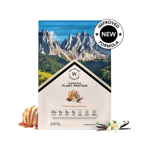 Wellbeing Nutrition Plant Protein Powder - French Vanilla Caramel 500 g