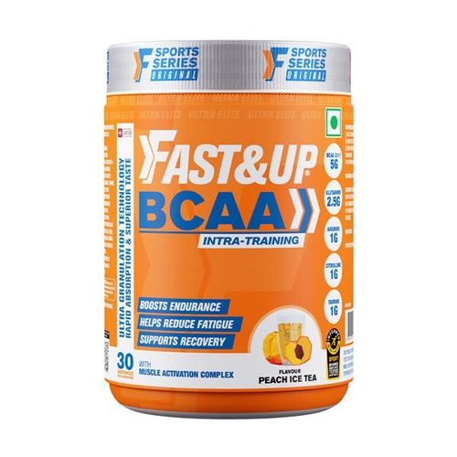 Fast&Up BCAA Intra Training Supplement (30 Servings) - Peach Ice Tea Flavour 450.6gm