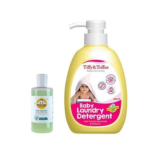 Tiffy & Toffee Non-Alcoholic Hand Sanitizer - Tulsi 100 ml + Baby Laundry Detergent 500 ml