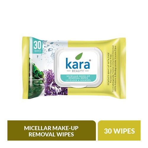 Kara Beauty Micellar Make Up Removal Wipes - Lavender & Seaweed 30's