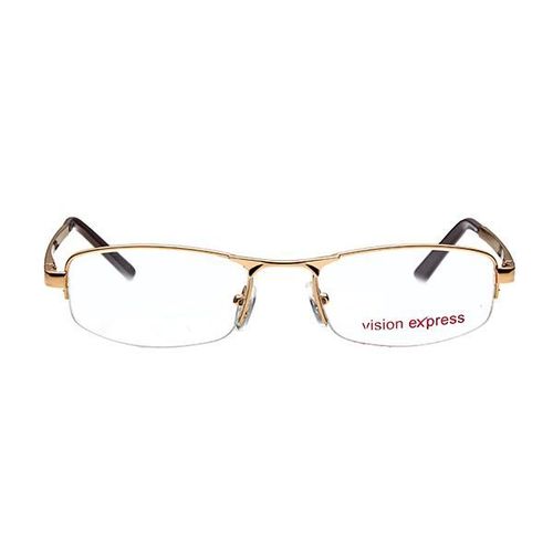 Vision Express 12004 Gold Rectangle Eyeglasses (Including Anti-Reflective Coating Lens) 1's