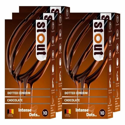 Stout Intense Dots Condoms - Chocolate (Pack of 5 x 10's)