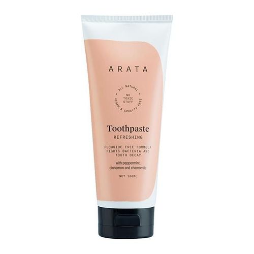 Arata Natural Refreshing Toothpaste with Peppermint, Cinnamon and Chamomile Fights Bacteria & Tooth Decay 100ml