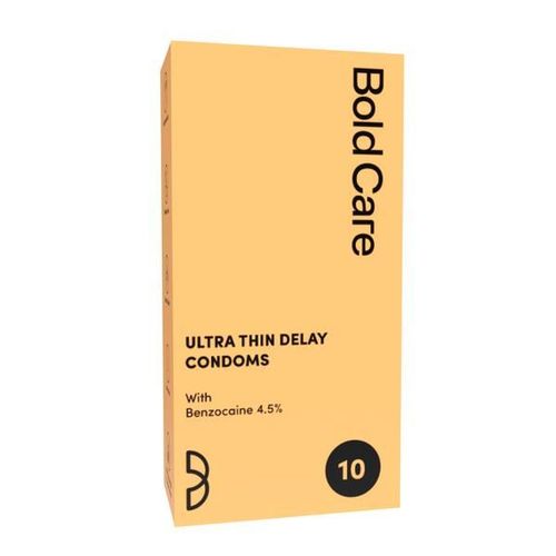 Bold Care Ultra Thin Delay Condoms with 4.5% Benzocaine (Pack Of 10)