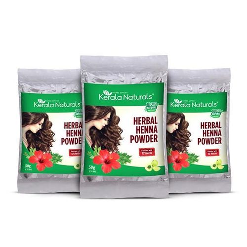 Kerala Naturals Herbal Henna Powder (Pack of 3 x 50 gm)