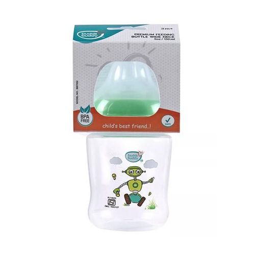 Buddsbuddy Premium Wide Neck Feeding Bottle - Green 150 ml