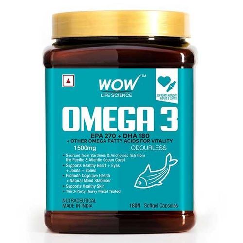 WOW Life Science 1500 mg Omega 3 Veg Capsule 180's