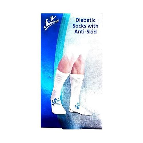 Flamingo Diabetic Socks With Anti-Skid - Light Blue (OC - 2156) (U)