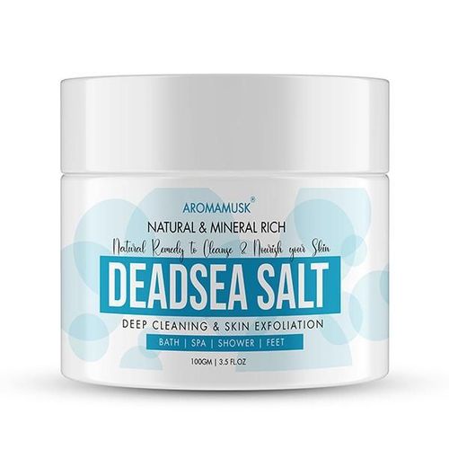 AromaMusk 100% Natural and Mineral Rich Dead Sea Salt For Deep Cleaning & Skin Exfoliation 100 gm