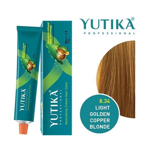 Yutika Creme Hair Color - 8.34 Light Golden Copper Blonde 100 gm